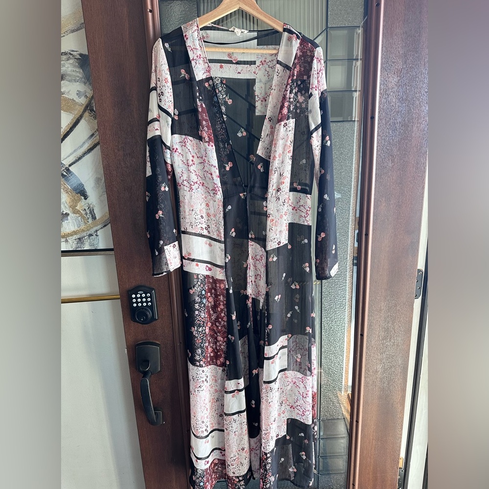 Sandy & Sid Boho Floral Patchwork Duster – Size M… - image 3